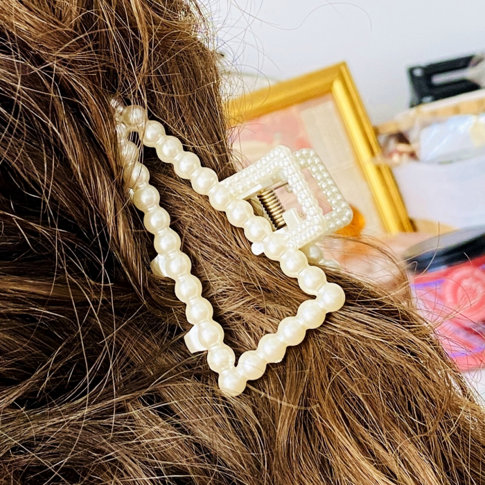 Clama Par Triunghi Alb, Agrafa de Par, Accesorii Par, Clame Par [5]