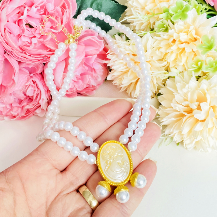 Colier Perle & Camee, colier dama, colier femei, colier elegant [2]