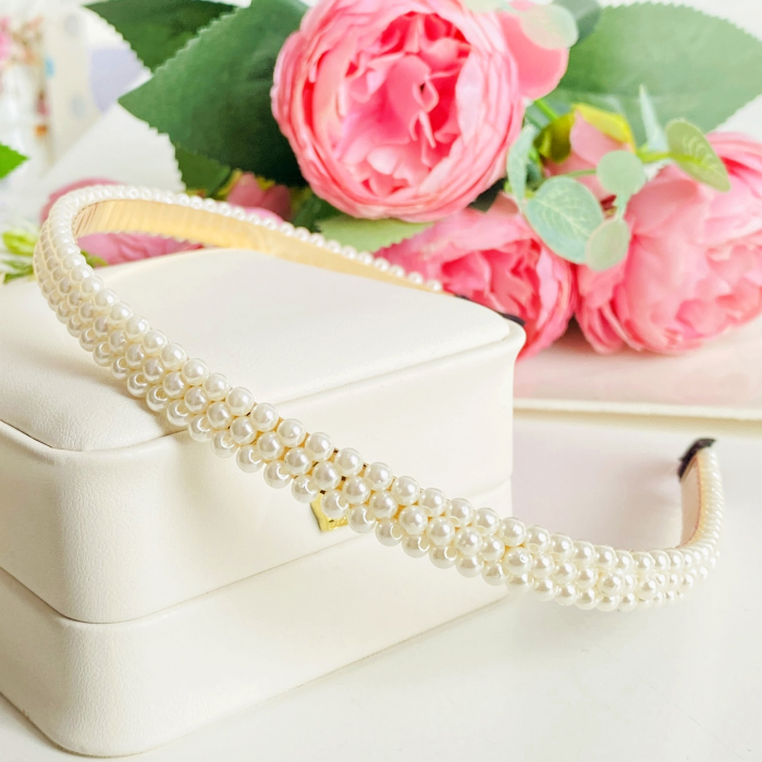 Cordeluta Par / Coronita de Par Mini Perlute Albe, Accesorii Par [5]