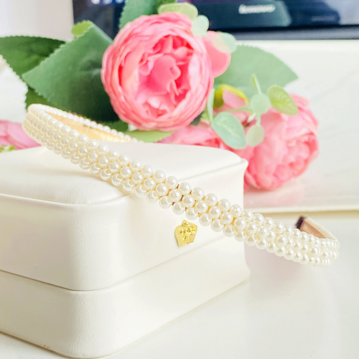 Cordeluta Par / Coronita de Par Mini Perlute Albe, Accesorii Par [2]