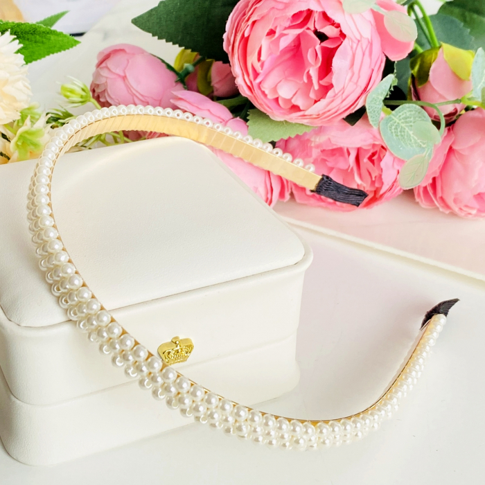 Cordeluta Par / Coronita de Par Mini Perlute Albe, Accesorii Par [4]