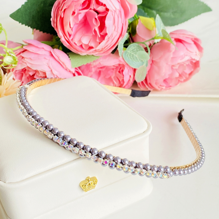 Cordeluta Par / Coronita de Par Perle Cristale Gri, Accesorii Par [7]