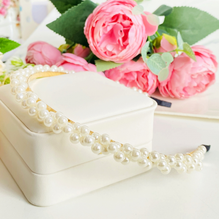 Cordeluta Par / Coronita de Par Perle Albe Impletite, Accesorii Par [7]