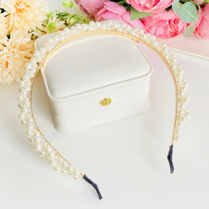 Cordeluta Par / Coronita de Par Perle Albe Impletite, Accesorii Par [1]