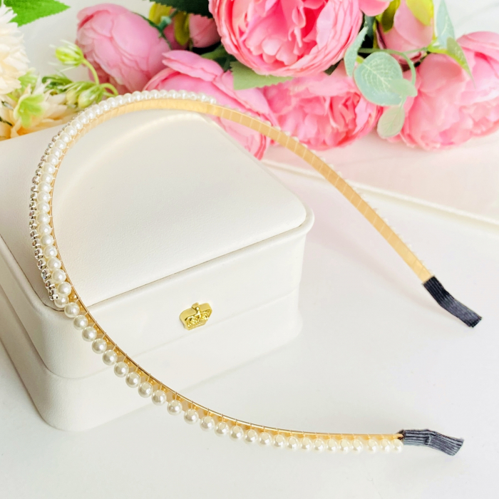 Cordeluta Par / Coronita de Par Perle Cristale Alb, Accesorii Par [3]