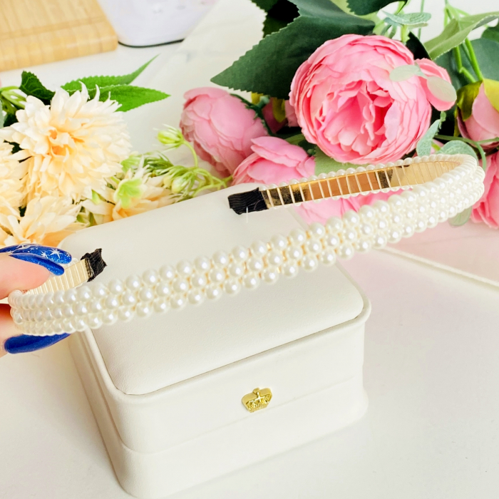 Cordeluta Par / Coronita de Par Mini Perlute Albe, Accesorii Par [3]