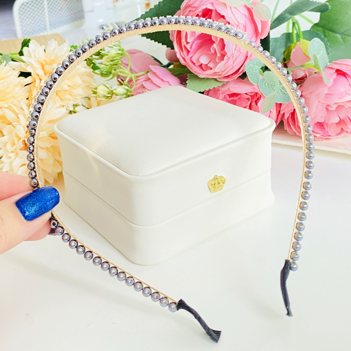 Cordeluta Par / Coronita de Par Perle Cristale Gri, Accesorii Par [9]