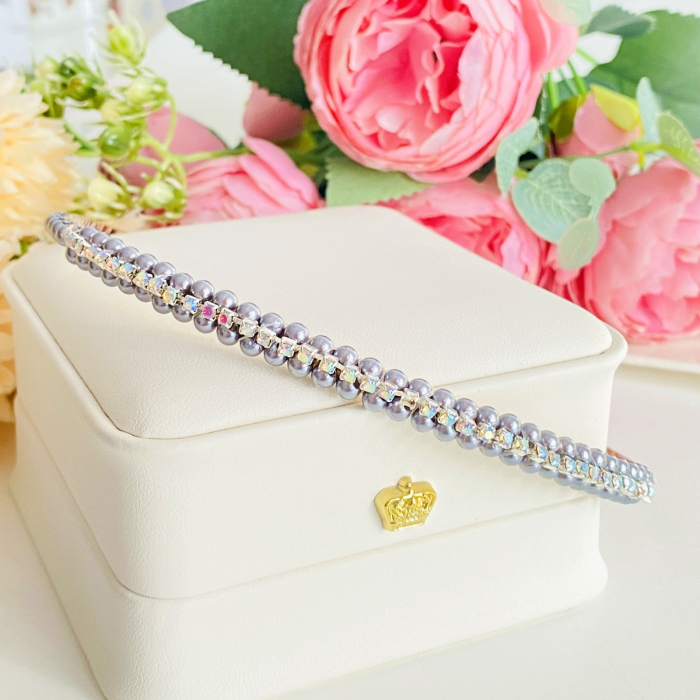 Cordeluta Par / Coronita de Par Perle Cristale Gri, Accesorii Par [3]