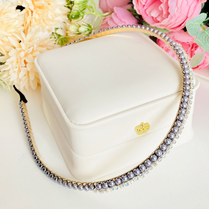 Cordeluta Par / Coronita de Par Perle Cristale Gri, Accesorii Par [6]