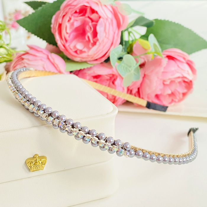 Cordeluta Par / Coronita de Par Perle Cristale Gri, Accesorii Par [4]