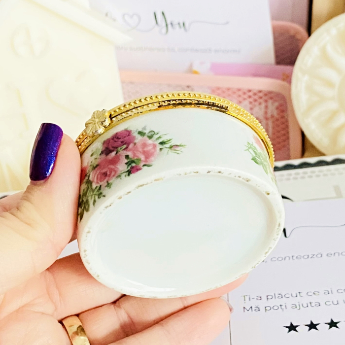 Cutiuta Bijuterii Portelan Flori, Decoratiuni Vintage [9]