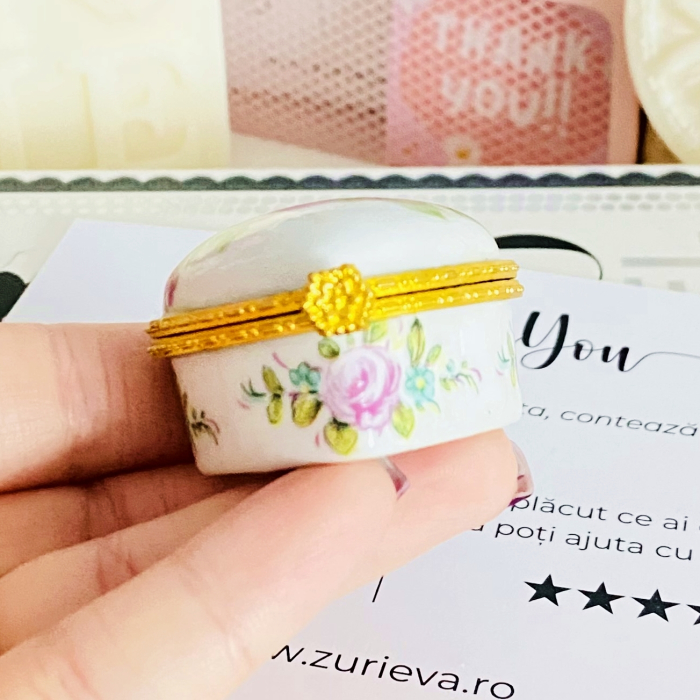 Mini Cutiuta Bijuterii Portelan Inima, Decoratiuni Vintage [7]