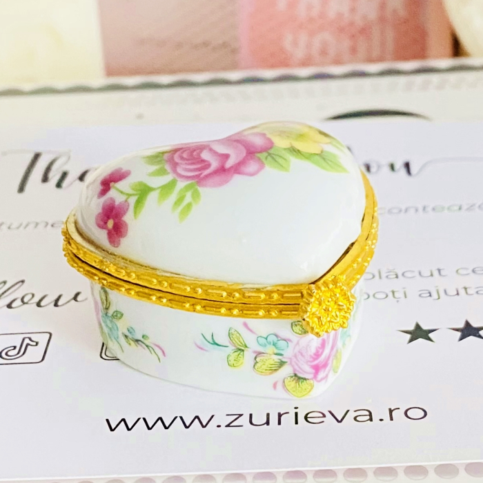 Mini Cutiuta Bijuterii Portelan Inima, Decoratiuni Vintage [3]
