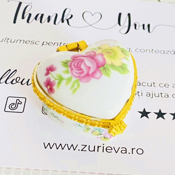 Mini Cutiuta Bijuterii Portelan Inima, Decoratiuni Vintage [2]