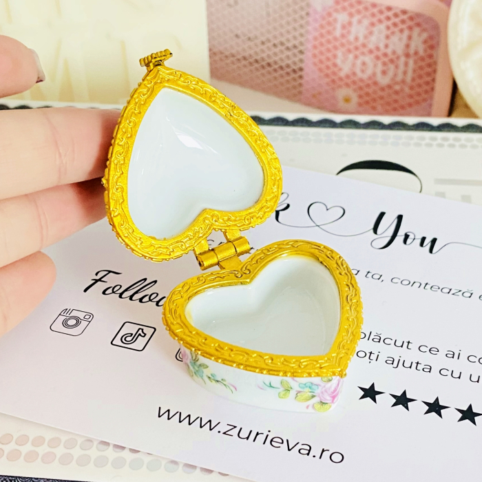 Mini Cutiuta Bijuterii Portelan Inima, Decoratiuni Vintage [4]