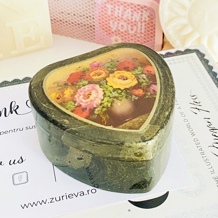 Cutiuta Bijuterii Inima & Flori, Decoratiuni Vintage [2]