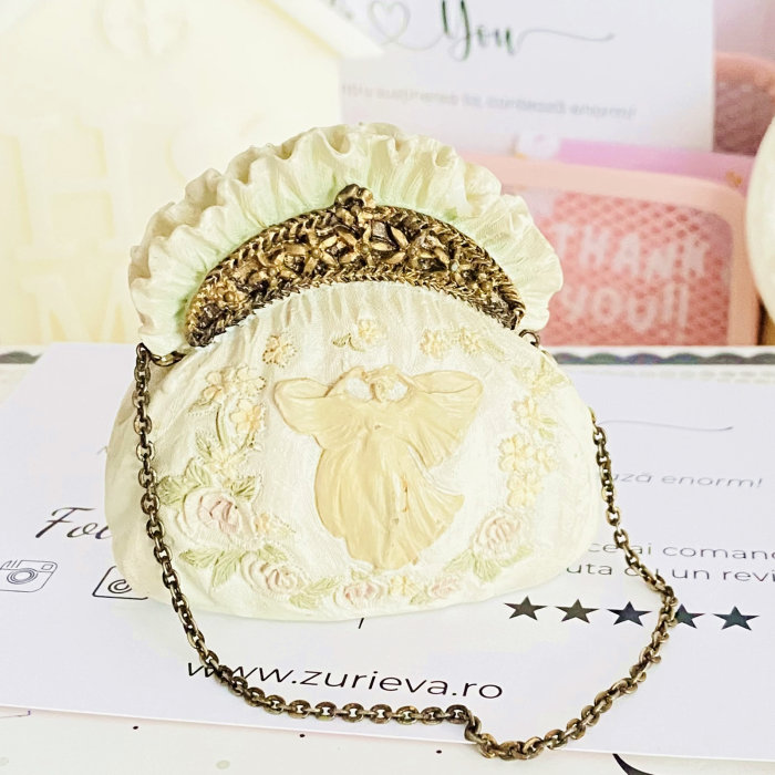 Decoratiune Poseta Vintage Crem, Decoratiuni Vintage [1]