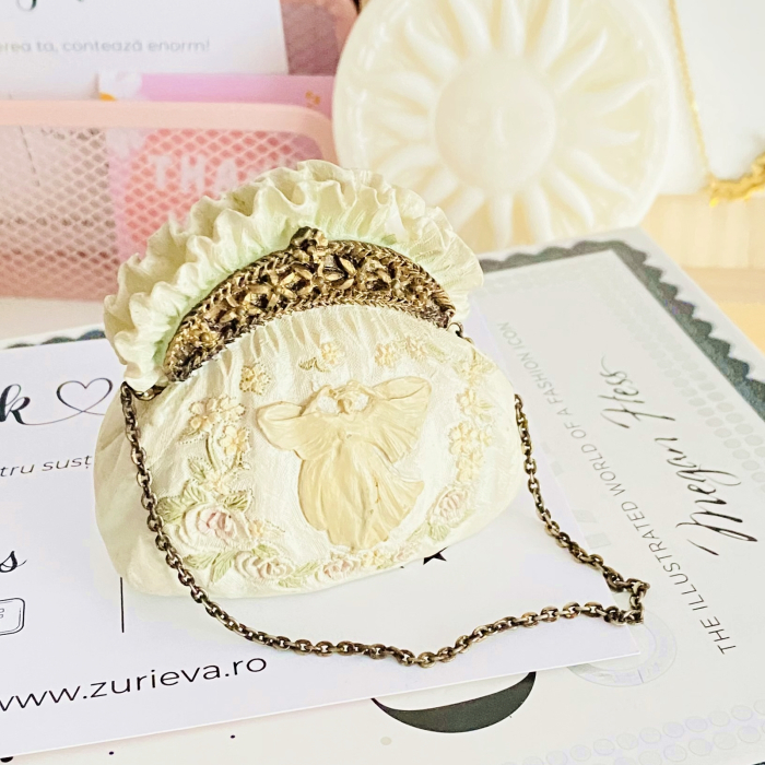 Decoratiune Poseta Vintage Crem, Decoratiuni Vintage [6]