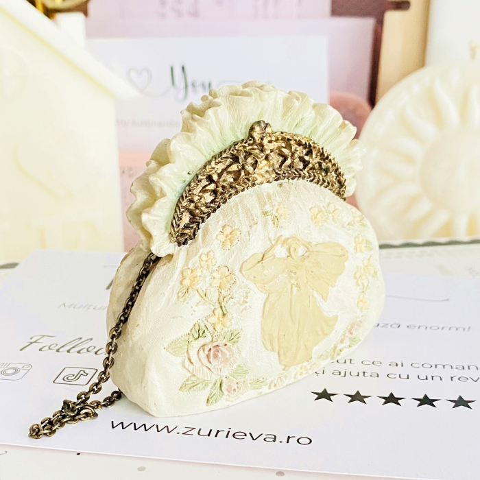 Decoratiune Poseta Vintage Crem, Decoratiuni Vintage [7]