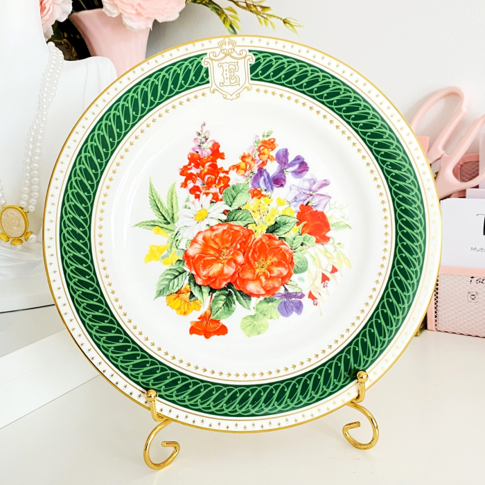 Farfurie Portelan Vintage Flori Verde, Portelan Vintage [3]