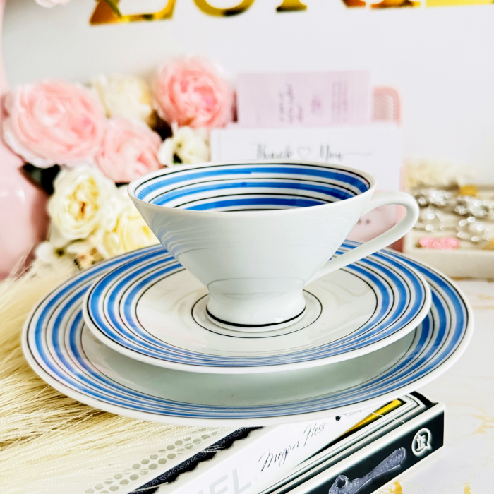 Set Mic Dejun Vintage Albastru, Portelan Vintage [4]