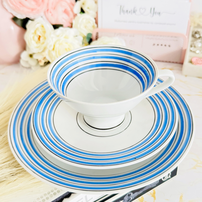 Set Mic Dejun Vintage Albastru, Portelan Vintage [1]