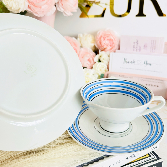 Set Mic Dejun Vintage Albastru, Portelan Vintage [5]