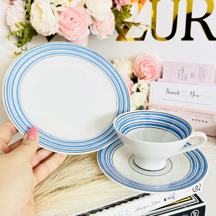 Set Mic Dejun Vintage Albastru, Portelan Vintage [2]