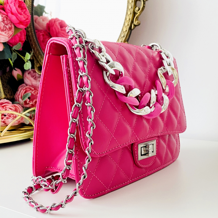 Geanta Roz Piele Ecologica, Geanta Eleganta [2]