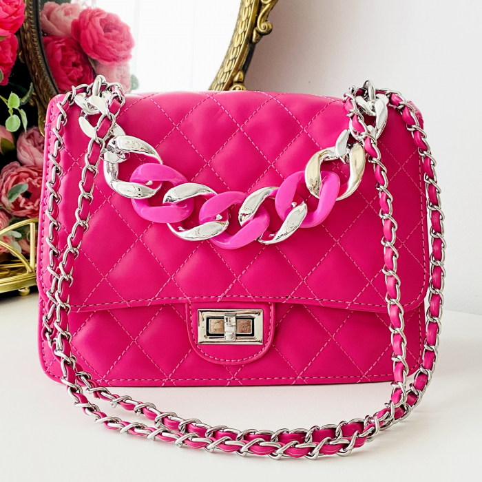 Geanta Roz Piele Ecologica, Geanta Eleganta [3]