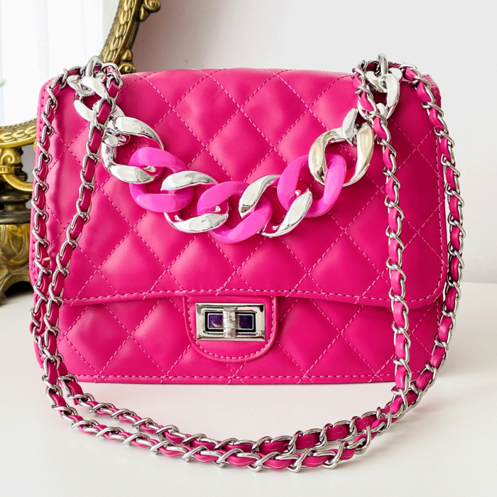 Geanta Roz Piele Ecologica, Geanta Eleganta [6]