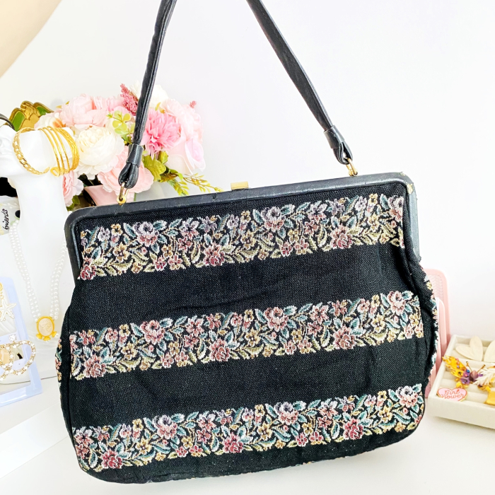 Geanta Vintage Tapiserie XL Flori Colorate, Genti Vintage [4]