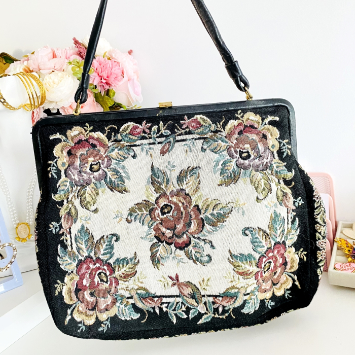 Geanta Vintage Tapiserie XL Flori Colorate, Genti Vintage [1]