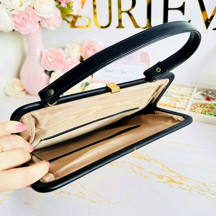 Geanta Vintage Goblen Flori & Piele Naturala, Genti Vintage [5]