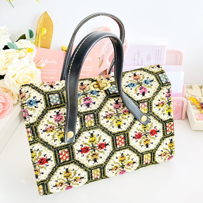 Geanta Vintage Goblen Flori Colorate, Genti Vintage [2]