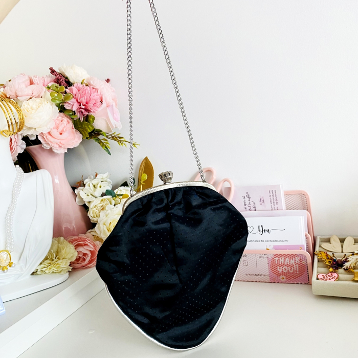 Poseta Vintage Silver Black, Genti Vintage [3]