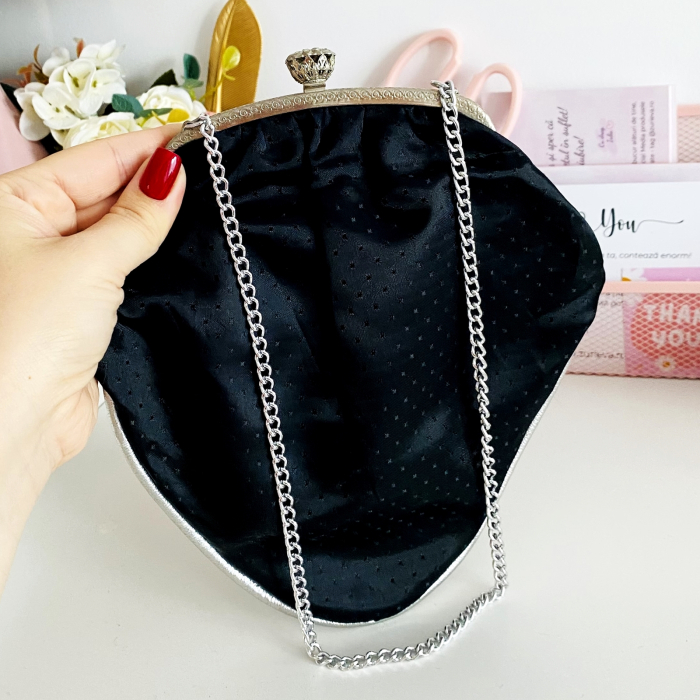 Poseta Vintage Silver Black, Genti Vintage [1]