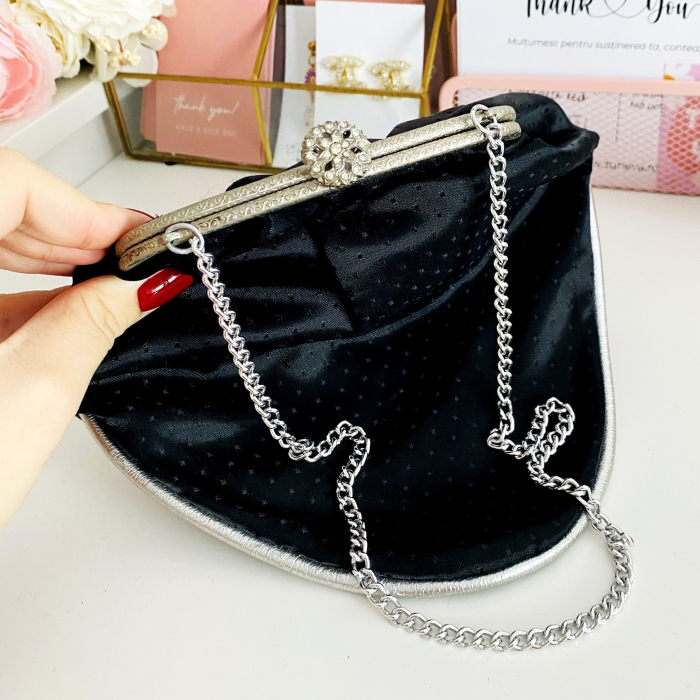 Poseta Vintage Silver Black, Genti Vintage [2]