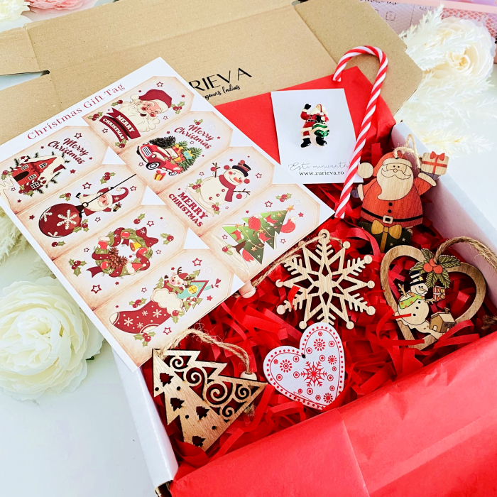 Set Cadou Brosa Mos Craciun,  Gift Box pentru femei, Seturi Cadou Craciun [6]