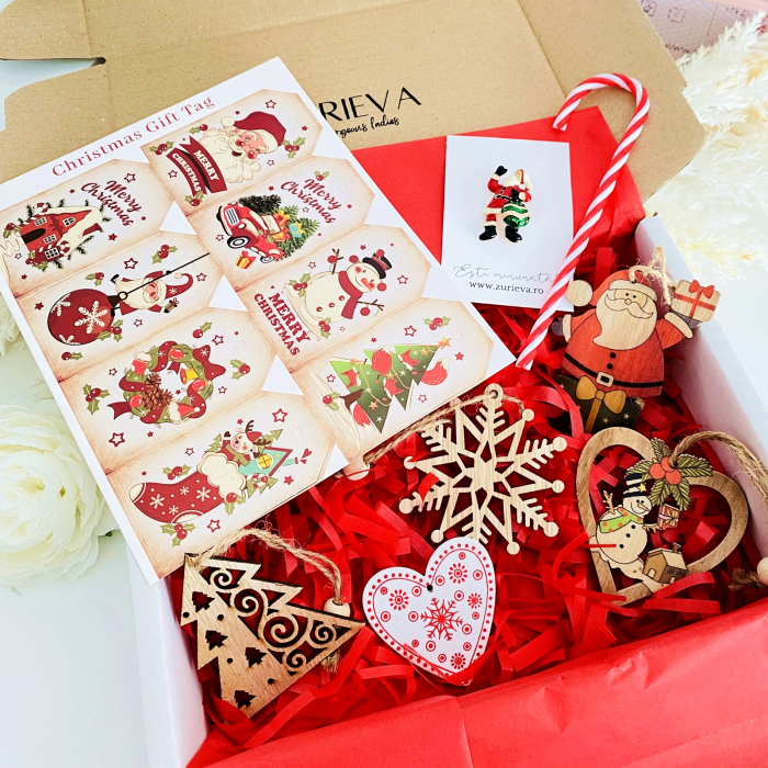 Set Cadou Brosa Mos Craciun,  Gift Box pentru femei, Seturi Cadou Craciun [3]