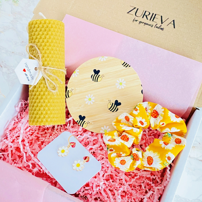 Set Cadou Lumanare & Cercei Margarete, Gift Box pentru femei, Seturi Cadou [3]