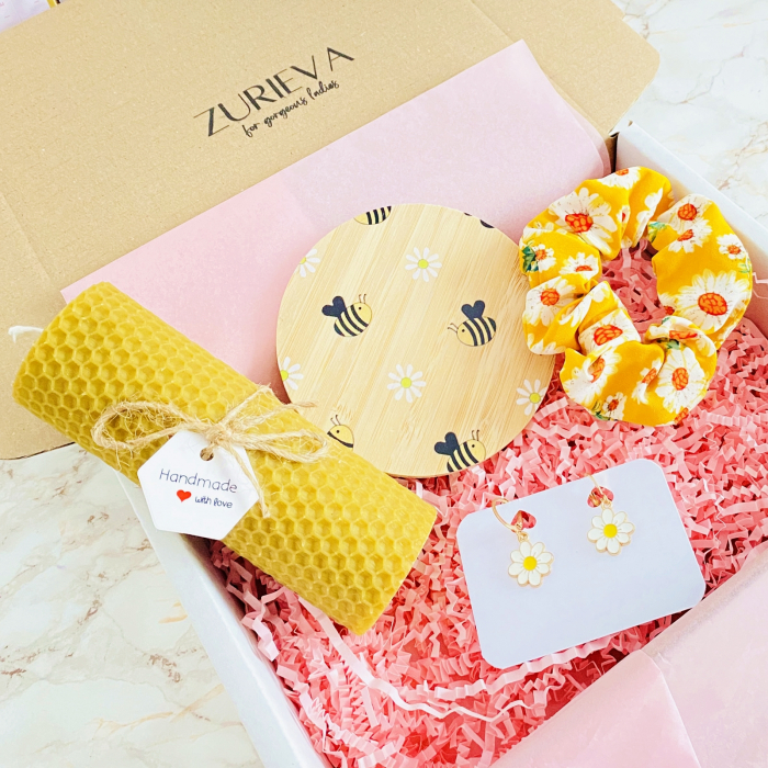 Set Cadou Lumanare & Cercei Margarete, Gift Box pentru femei, Seturi Cadou [5]