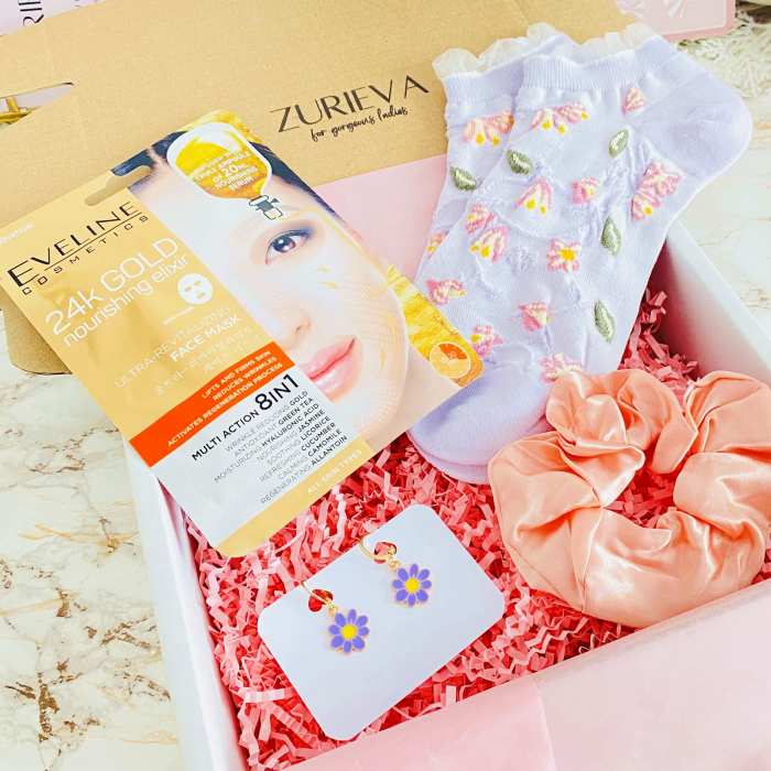 Set Cadou Flori Mov, Gift Box pentru femei, Seturi Cadou [3]