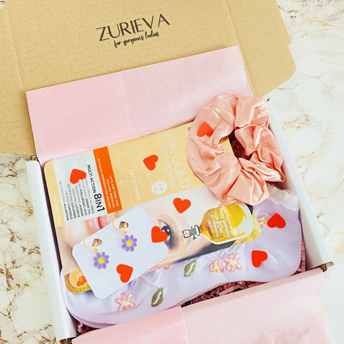 Set Cadou Flori Mov, Gift Box pentru femei, Seturi Cadou [2]