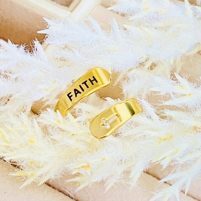 Inel Auriu Faith, Inele Otel Inoxidabil, Inele Dama [2]