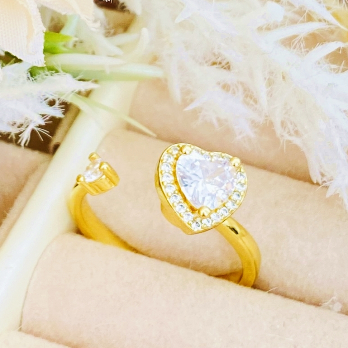 Inel Reglabil Antistres Inima, Otel Inoxidabil, Inele Dama [4]