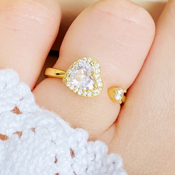 Inel Reglabil Antistres Inima, Otel Inoxidabil, Inele Dama [10]