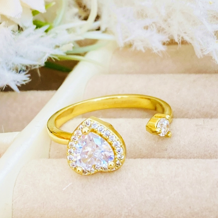 Inel Reglabil Antistres Inima, Otel Inoxidabil, Inele Dama [8]