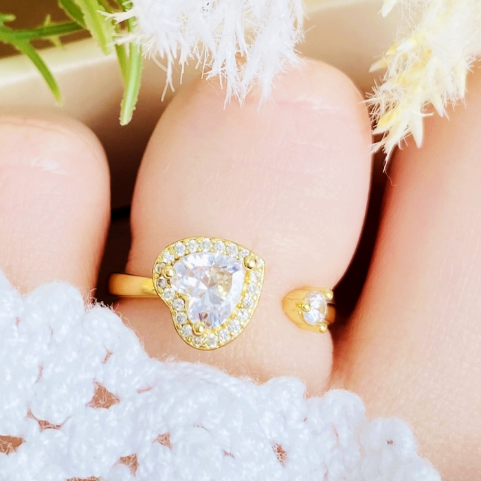 Inel Reglabil Antistres Inima, Otel Inoxidabil, Inele Dama [7]