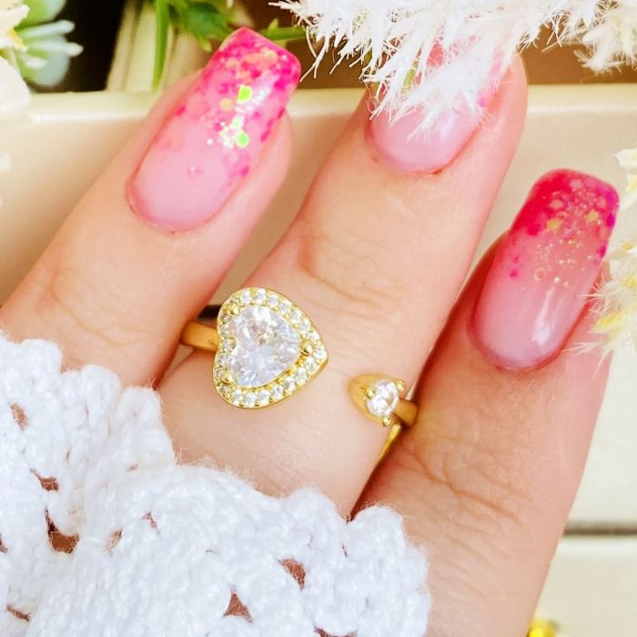 Inel Reglabil Antistres Inima, Otel Inoxidabil, Inele Dama [1]